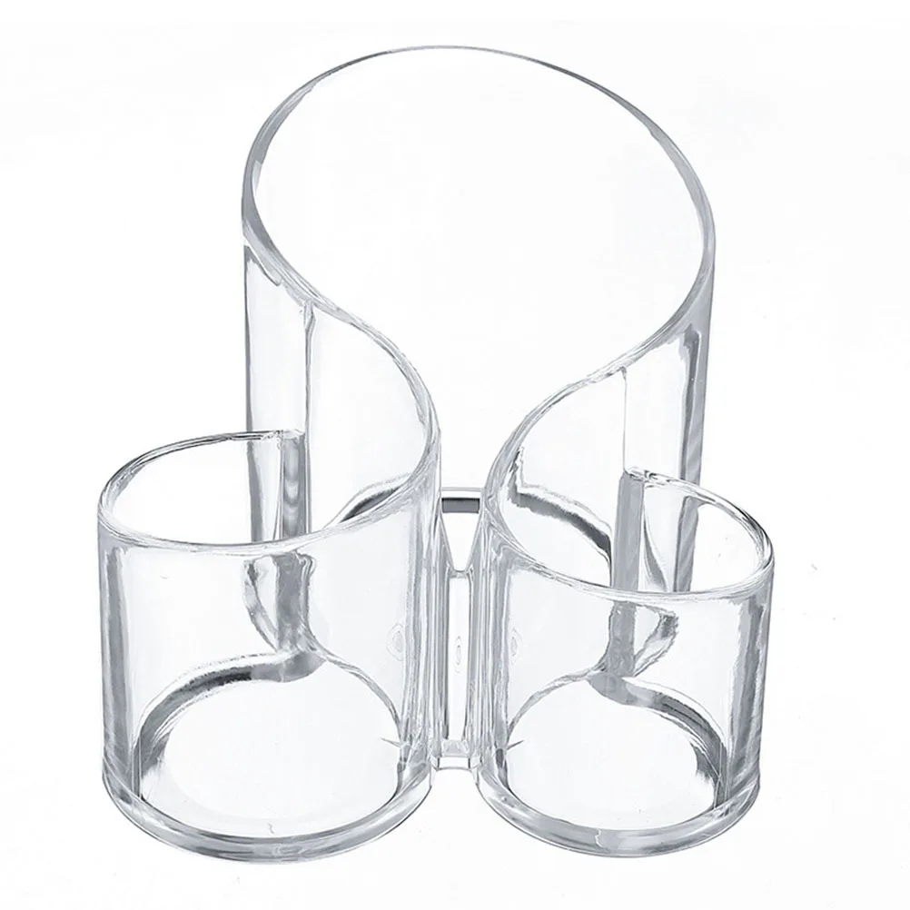 منظم فرش المكياج، صندوق تخزين أكريليك، حاوية سطح المكتب، سعة كبيرة، حقيبة تخزين مكياج شفافة #3