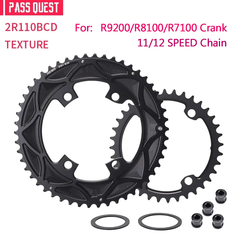 

PASS QUEST 110BCD 2X Sprocket for R9200 R8100 R7100 Crankshaft set Road bike Gravel bike 11-12S