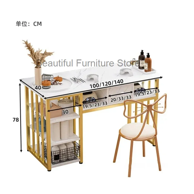 Japanese Manicure Table Simple Ins Manicure Shop Table and Chair Set Nordic Light Luxury Single Double Professional Nail Tables