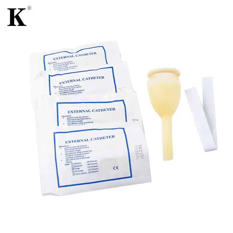 5pcs/1pcs 25-40mm Male External Catheter Disposable Urine Collector Latex Urine Bag