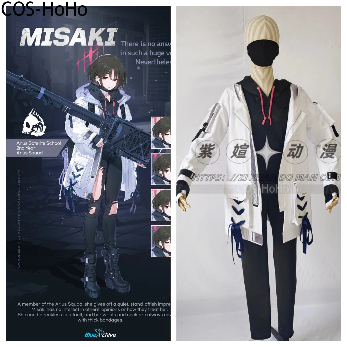 

COS-HoHo Blue Archive Misaki Game Suit Gothich Uniform Cosplay Costume Halloween Carnival Party Role Play Outfit Women Any Size