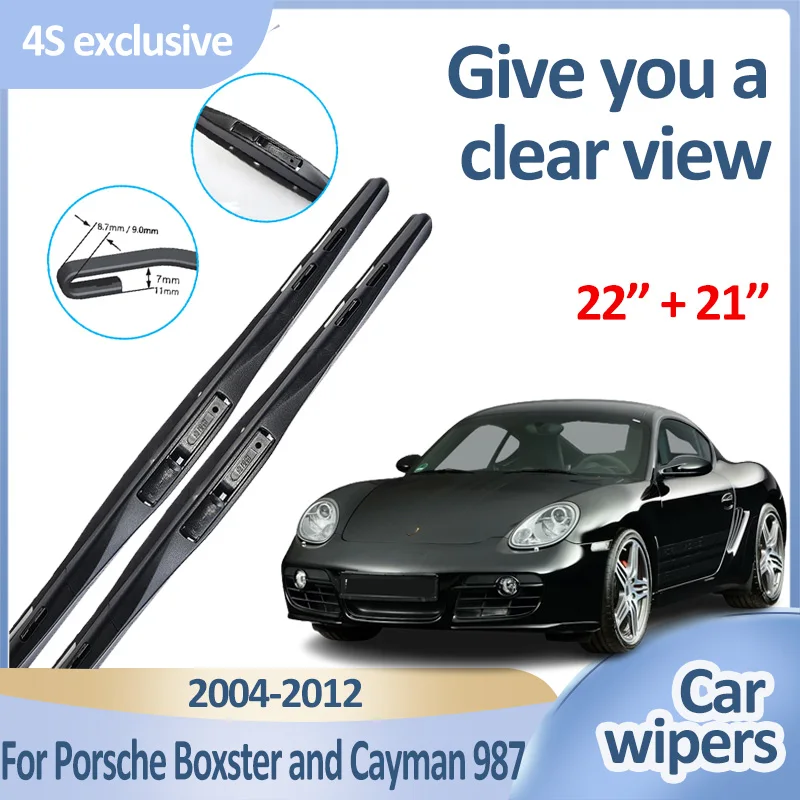 

Car Front Wiper Blades For Porsche Boxster and Cayman 987 Accessories Boxster Cayman 2004-2012 Durable Silent Windscreen Wipers
