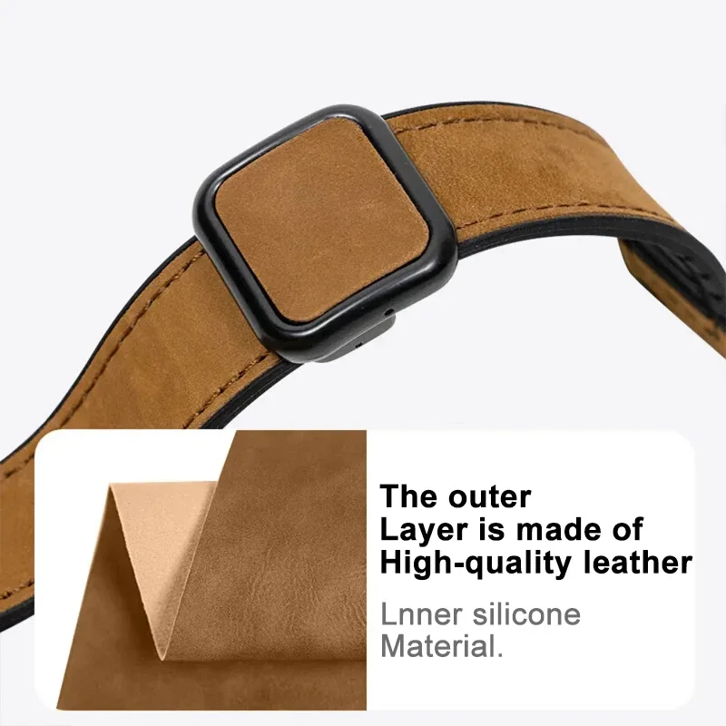 

Кожаный силиконовый магнитный ремешок для часов диаметром 22 мм для Xiaomi — регулируемый ремешок с защитой от пота для мужчин и женщин