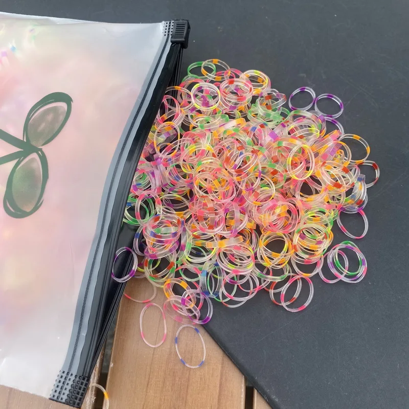 1000 Stück dicke Einweg gummibänder Baby haargummi mädchen Pferdes chwanz Kinder haar elastische breite Haar gummis für Kinder haarschmuck mädchen – Detail 9