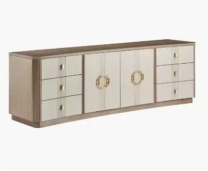 

American light luxury romantic star city solid wood TV cabinet living room sofa corner table modern simplicity
