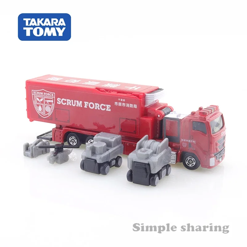 Takara Tomie Lang Type Tomica No.121 Ichihara Stadsbrandweer Scrum Force Legering Speelgoed Motorvoertuig Diecast Metalen Model