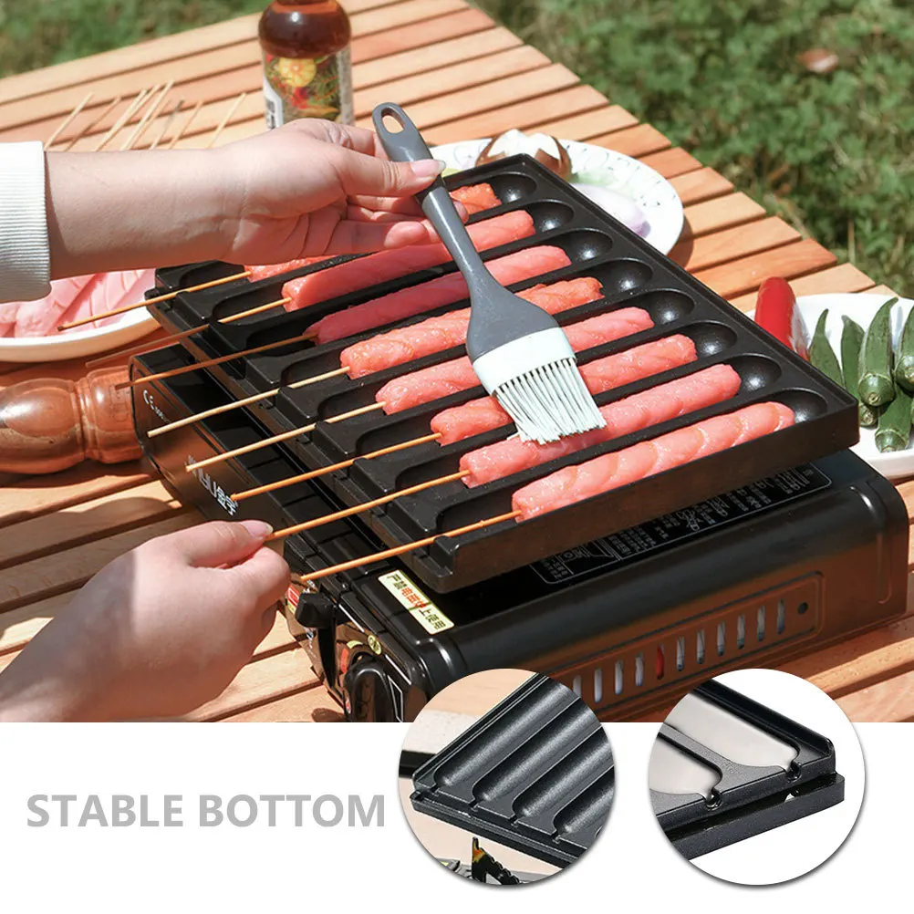 

Sausage Roller Tray Portable Aluminum Alloy Sausage Grill Rack Barbecue Tool Outdoor Camping Picnic Bbq Rolling Rack