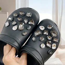 Fashion Black Crystal Diamond pearl shoe Buckle Shoe Charms Designer DIY Shoes Decaration for Jeans Clogs Kids Women Girls Gift