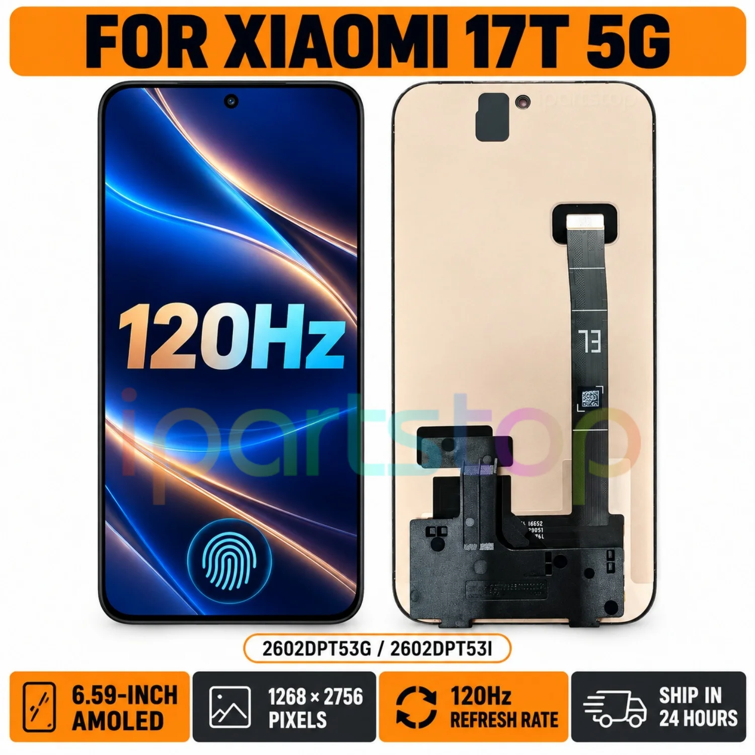 iParts Replacement New Display for Xiaomi 17T 5G 2602DPT53G 2602DPT53I 120Hz AMOLED Touch Screen Assembly all Functions Tested