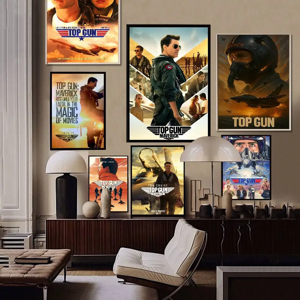 2022 Top Gun Maverick Modern Movie Movie Sticky Posters Retro Kraft Paper Sticker DIY Room Bar Cafe Aesthetic Art Wall Painting