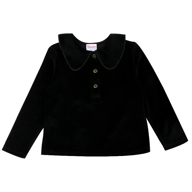 Vestiti invernali per neonati e bambini neonata inverno 2 pezzi set pantaloni per bambini vestiti per bambini ragazza velluto nero con collo verde