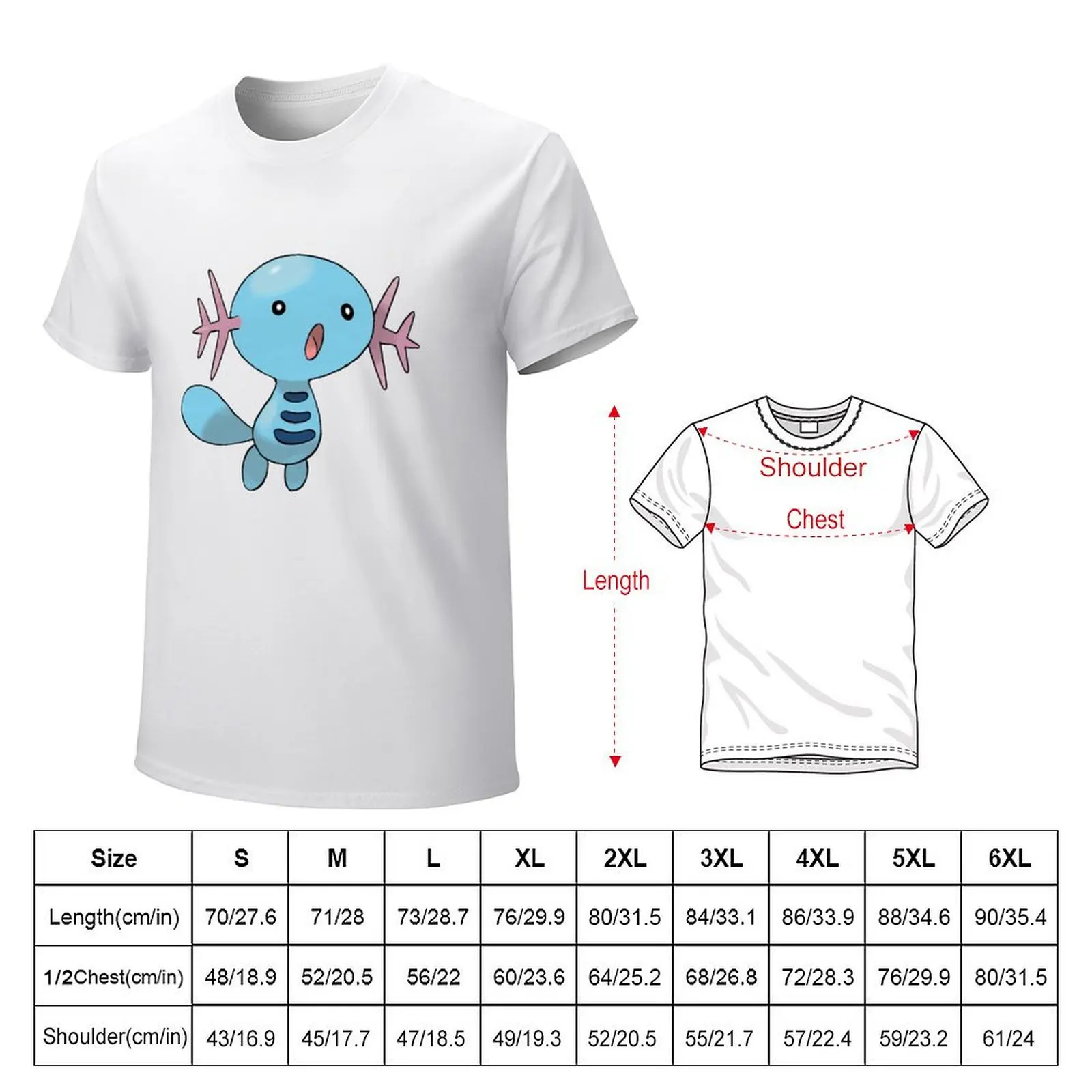 wooper whopper T-shirt customizeds new edition anime mens clothes