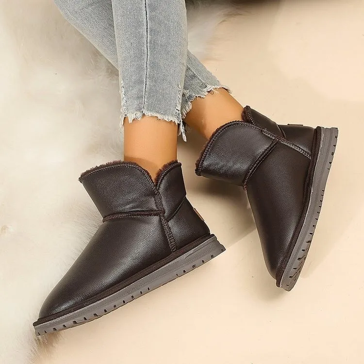 

2023 New Women Australia Classic Style Women Snow Boots Winter Waterproof Stain Resistant Oilproof Warm Leather Muffin Bottom 40