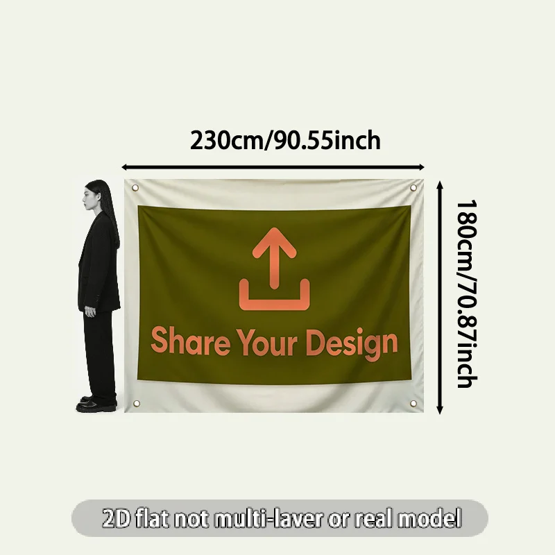 2D Flat Large Custom Banner 1pc, Personalized Banner for Business Grand Opening Brand Advertise Corporate Events Trade Shows