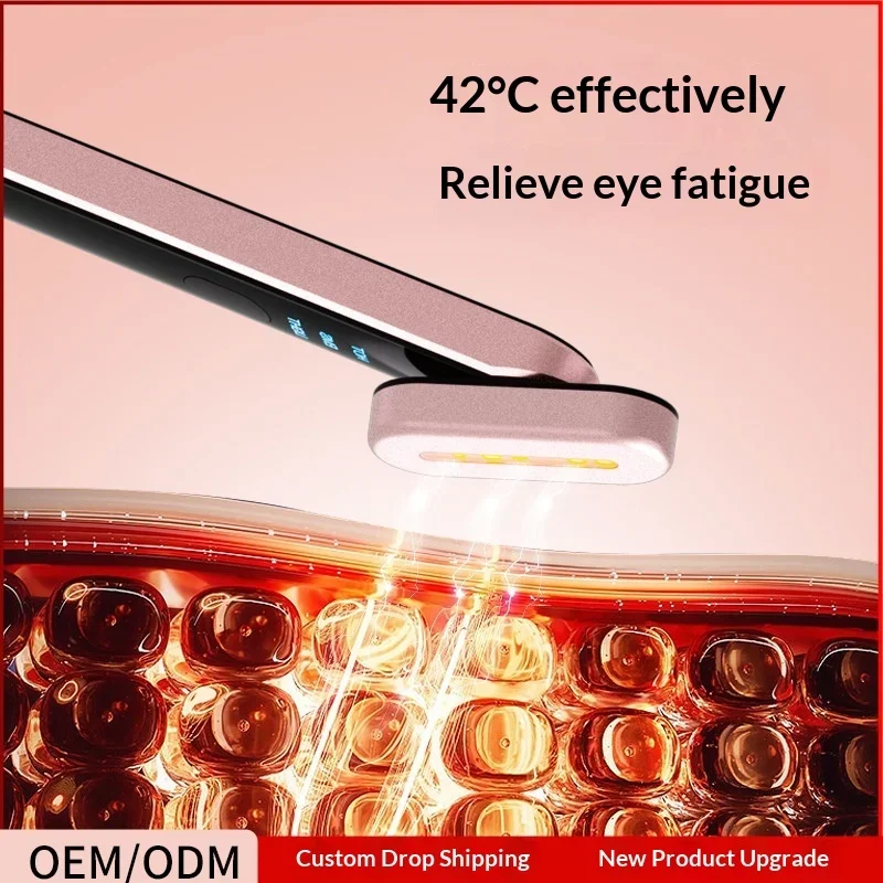 Electric EMS Eye Beauty Instrument Seven-color Fairy Stick Heating Eye Cream Introducer Pull Firming Eye Massager