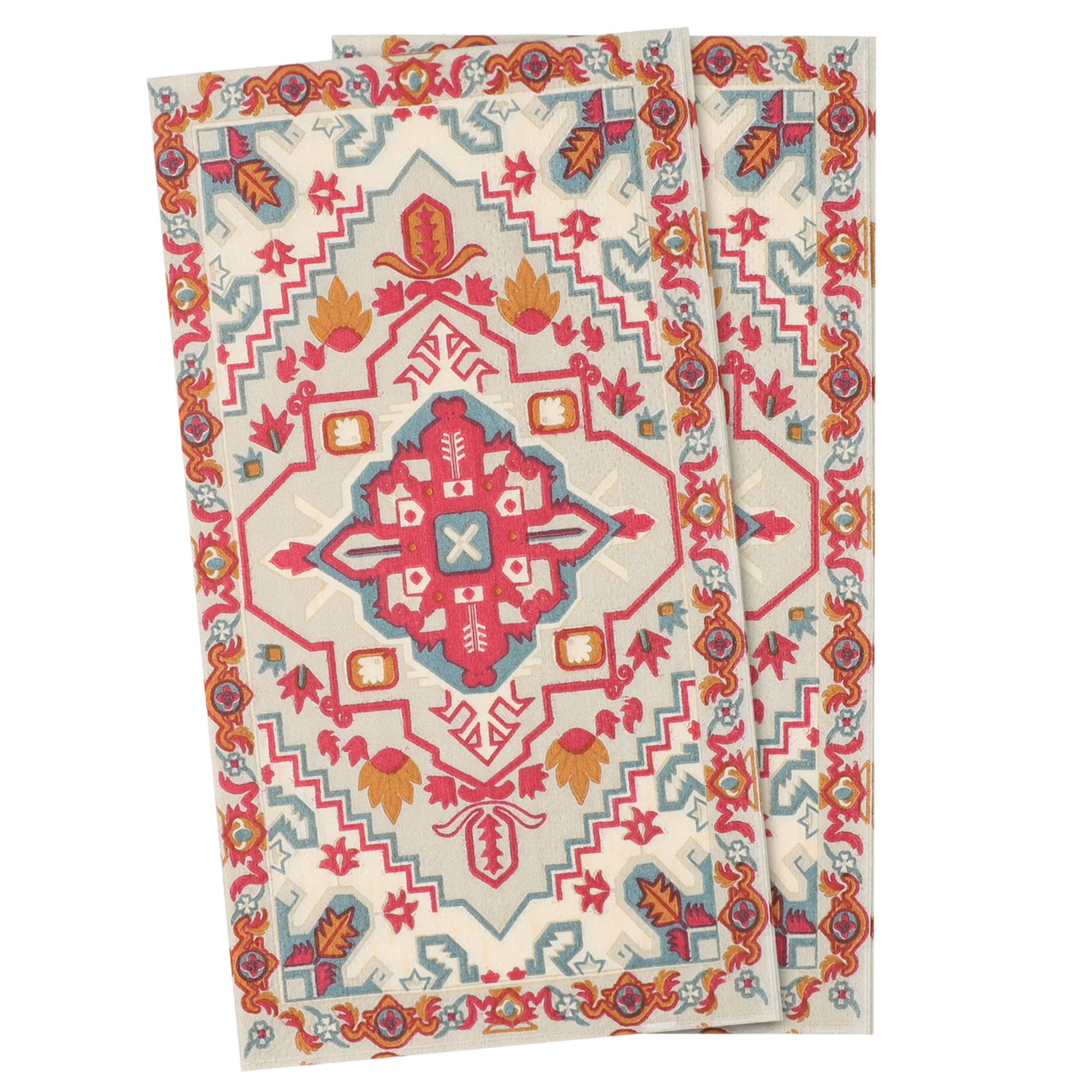 Home Decor Medieval - 20 Tovaglioli Rossi con Fiori in