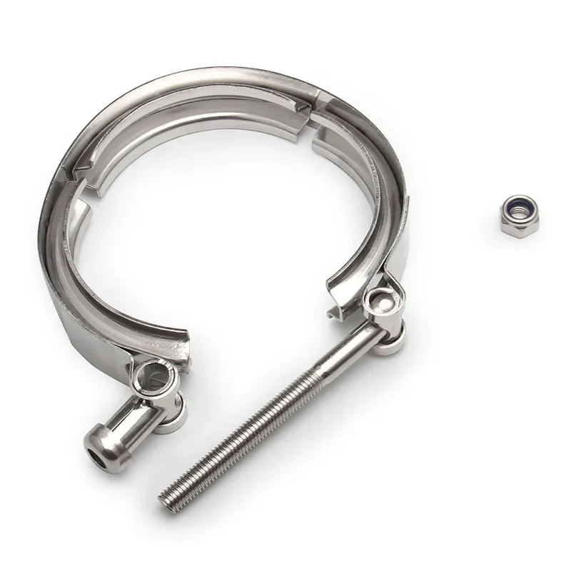 304 Stainless Steel 1.5~6 Inch 51 63 76 mm Quick Release V Band Clamp Turbo Exhaust Pipe Male Female Flange V Clamp Kit