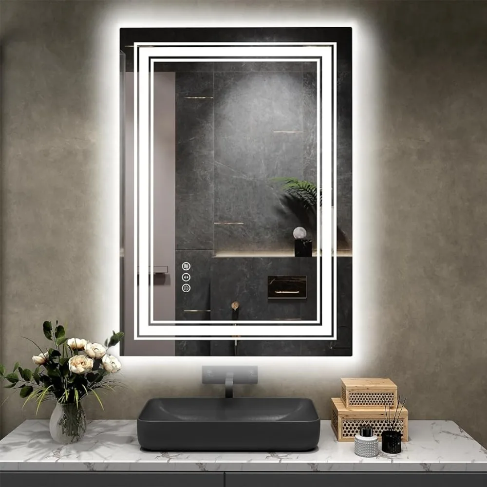 

Anti-fog Mirror Bathroom Mirrors Backlight and Frontlight LED Dimmable Vanity Mirror For Use on Walls Shatterproof Makeup Light