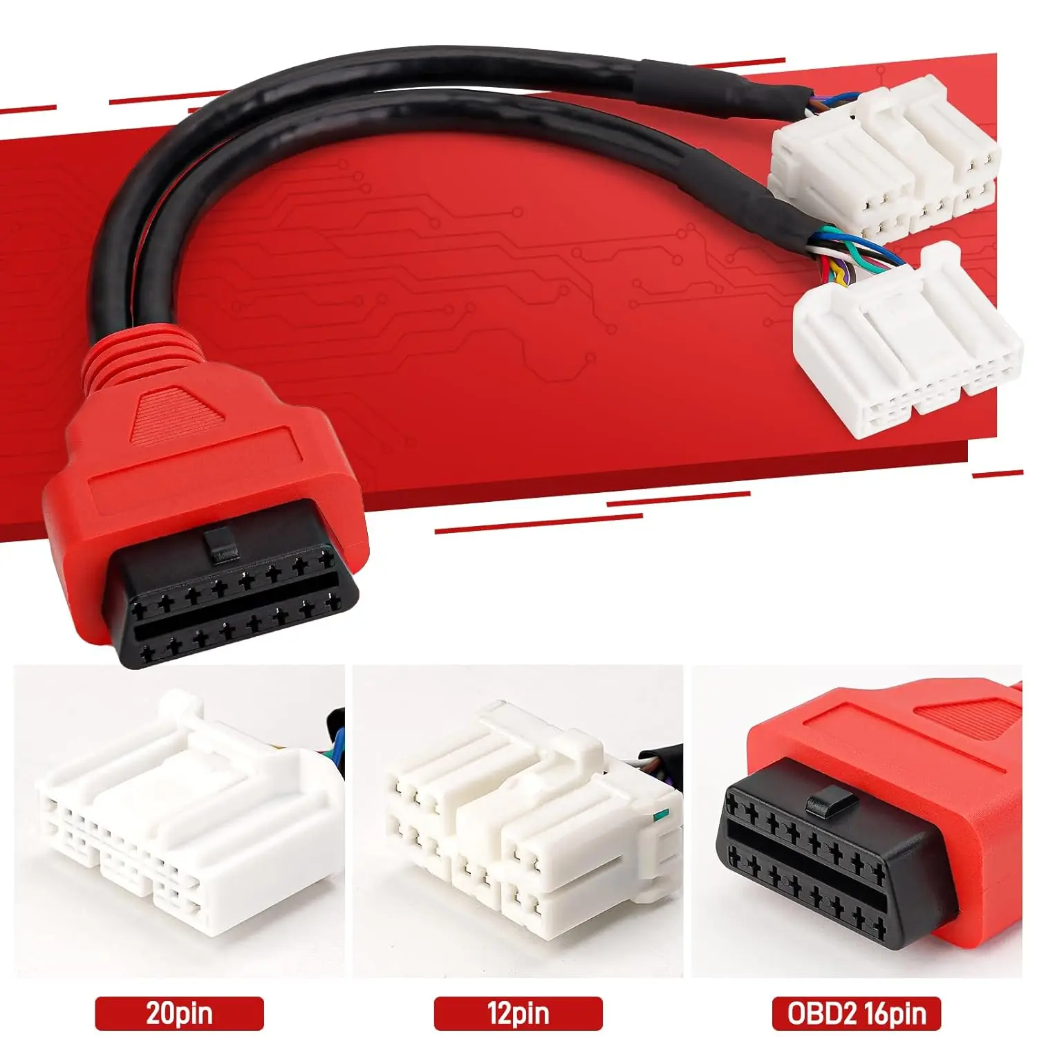 AC30-For Tesla Model 3/Y/S/X 20+ 12 Pin To 16 Pin OBD2 Connector Splitter Cable- TCAN003/For Autel Scanner Maxisys Ultra Elite I