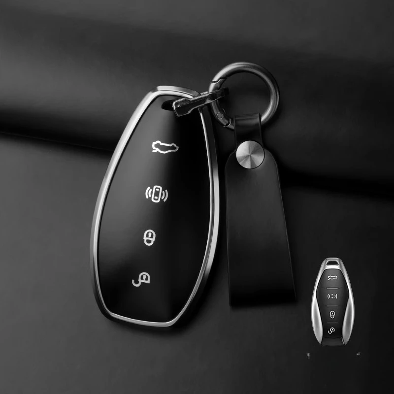 

Подходит для Hongqi H6 H9, алюминиевый сплав + конская кожа, чехол для дистанционного ключа автомобиля, лучшая защита