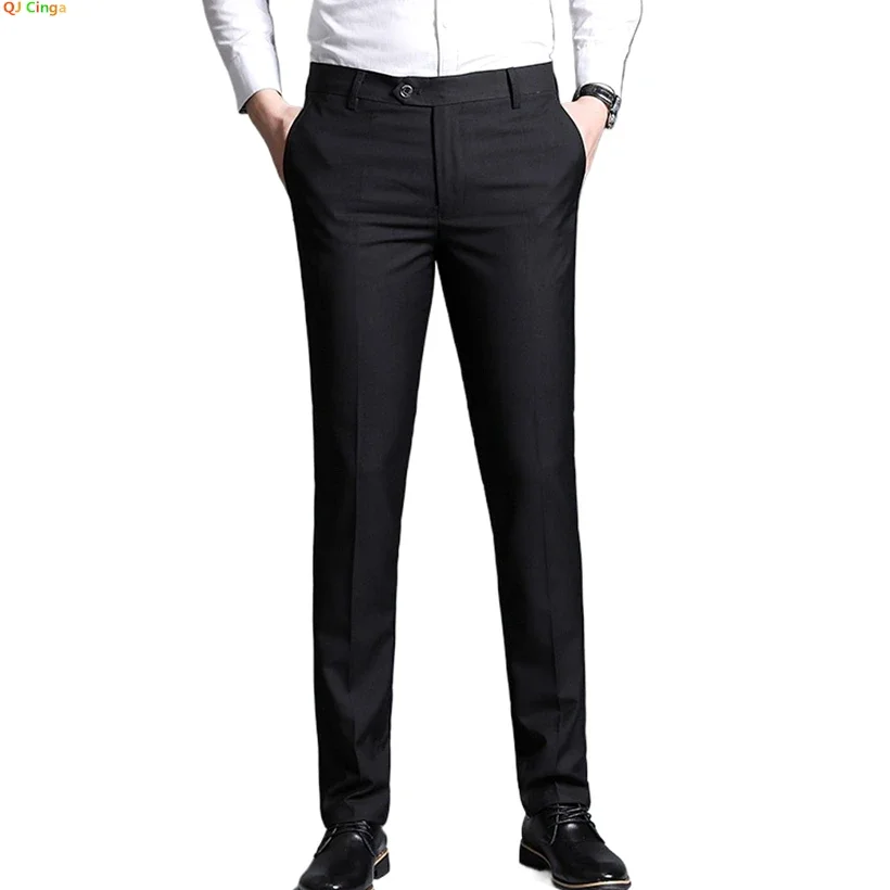 Black Men's Suit Pants, Suitable for Business Office/ Interview/ Trousers, Gray Blue Burgundy, Asian Size 28-40