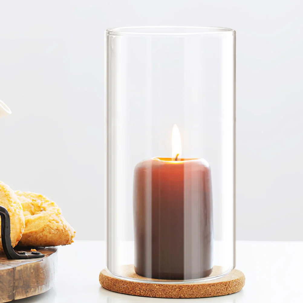 

2Pcs Premium Glass Covers Transparent Dome Warm Flame Decoration Clear Cover Desktop Glass Cloche