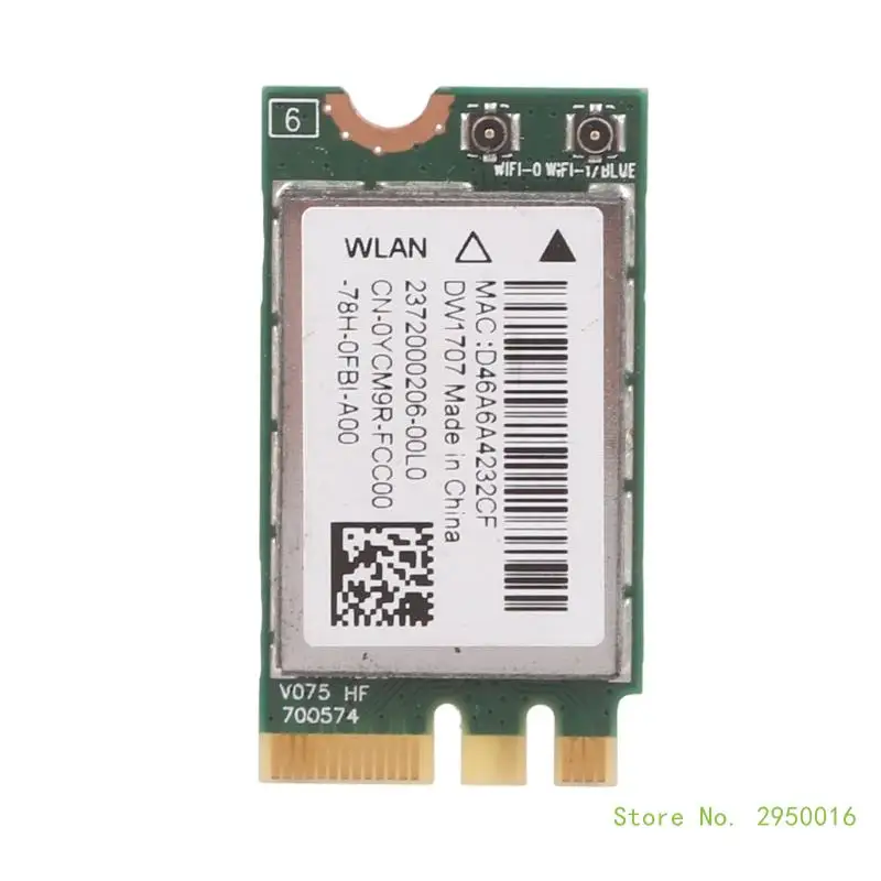 

M.2 NGFF Wireless Card, BT4.0 QCNFA335 300Mbps 2.4 / 5 GHz Dual-Band LAN Card for Dell DW1707 VRC88 Qualcom