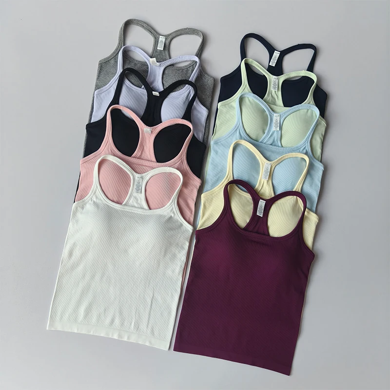 Yoga-Anzug Sportunterwäsche für Damen Stoßfestes, formgebendes Fitness-Top mit kleinen Trägern, I-förmig, schlank geschnitten, zum Laufen im Freien und für Pilates geeignet. – Detail 21