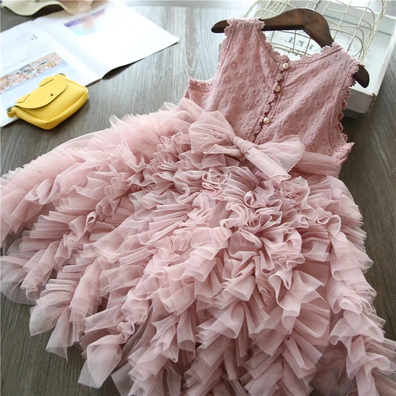 

Lace Girls Princess Dress Fluffy Cake Smash Dresses Kids Christmas Party Costume Wedding Birthday Tutu Gown Children Clothing