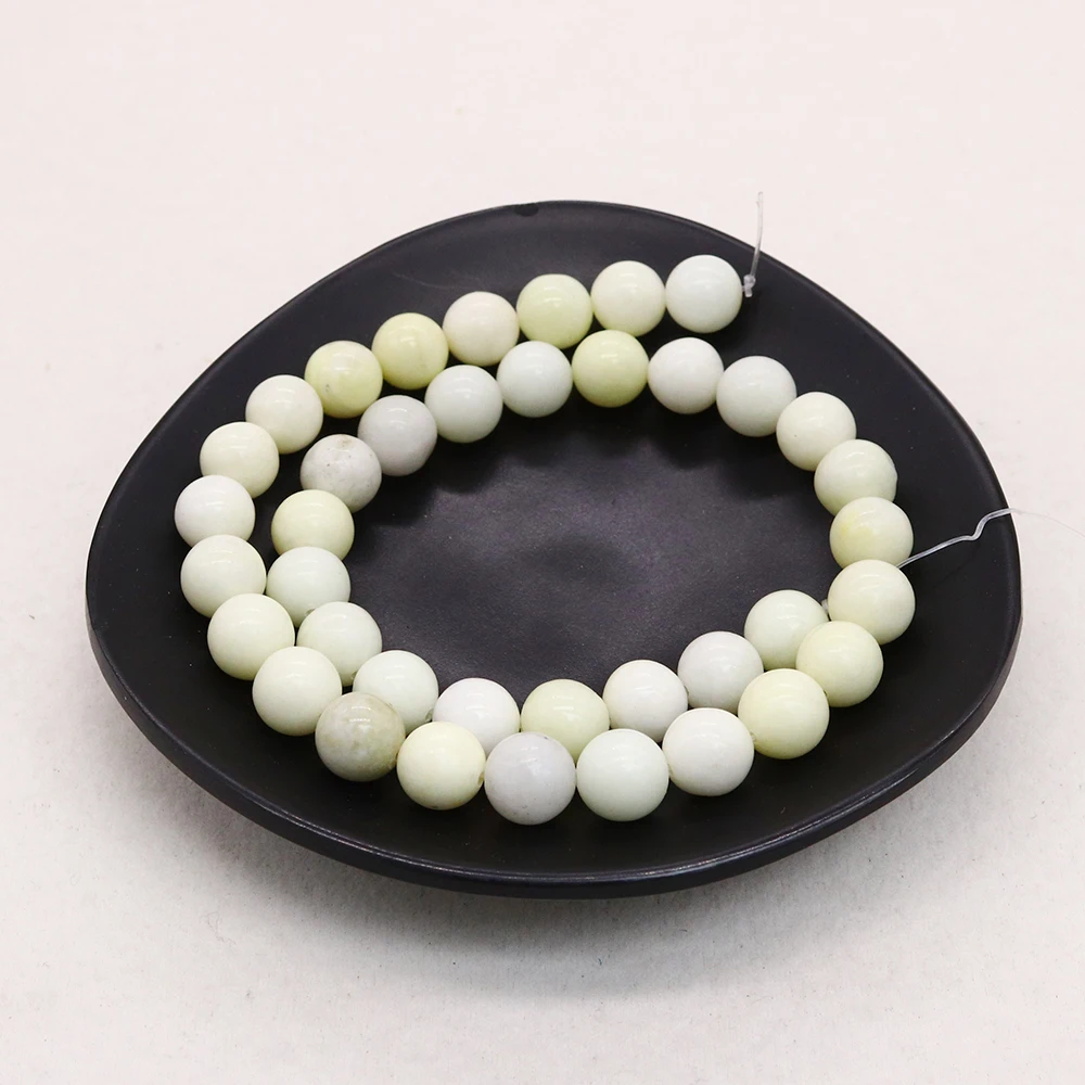 

Изысканные полированные круглые бусины из натурального нефрита цвета слоновой кости с прямым отверстием для самостоятельного изготовления ожерелий, браслетов и ювелирных украшений, 1 нить