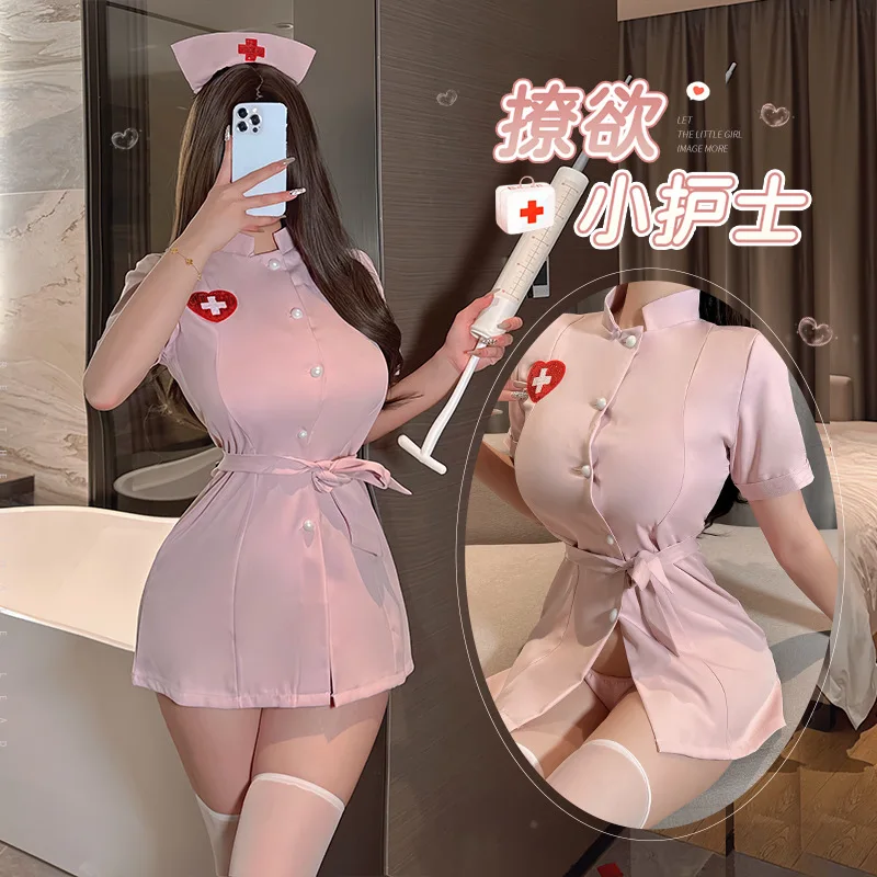 Japanese Anime Nurse Role Play Sexy Lingeire for Women Cute Maid Cosplay Naughty Boyfirend Gift Couple Games Porno Party Uniform