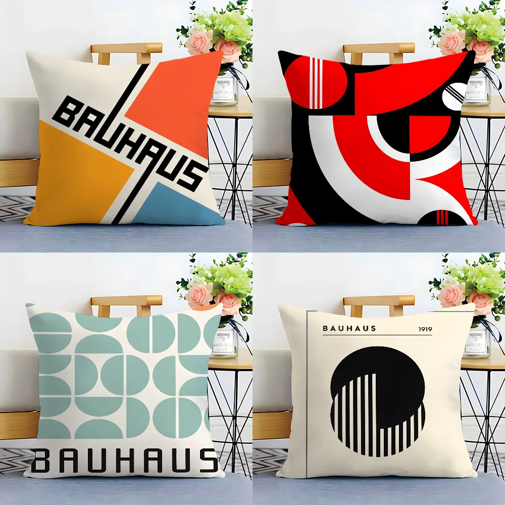 Bauhaus T-Trendy Lines Half Circle Pillow Case Plush Fabric Soft  Pillowcase Double Sided Print Cushion Cover Household Gifts