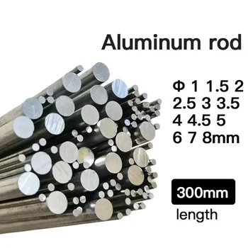 5 adet-8 adet alüminyum katı çubuk Φ 1-8mm çap 300mm uzunluk Yüksek Kalite 5 adet Düz alüminyum yuvarlak çubuk