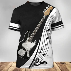 Summer Men's T Shirts Fashion Guitar Graphic 3d T-shirt Pullover Short Sleeve O Neck Men Clothing Harajuku Casual Oversized Tops