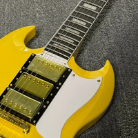 Yellow SG Guitar Body Rosewood Fretboard Gold Hardware 6 String White Pickguards 3 Hardwares Pickups