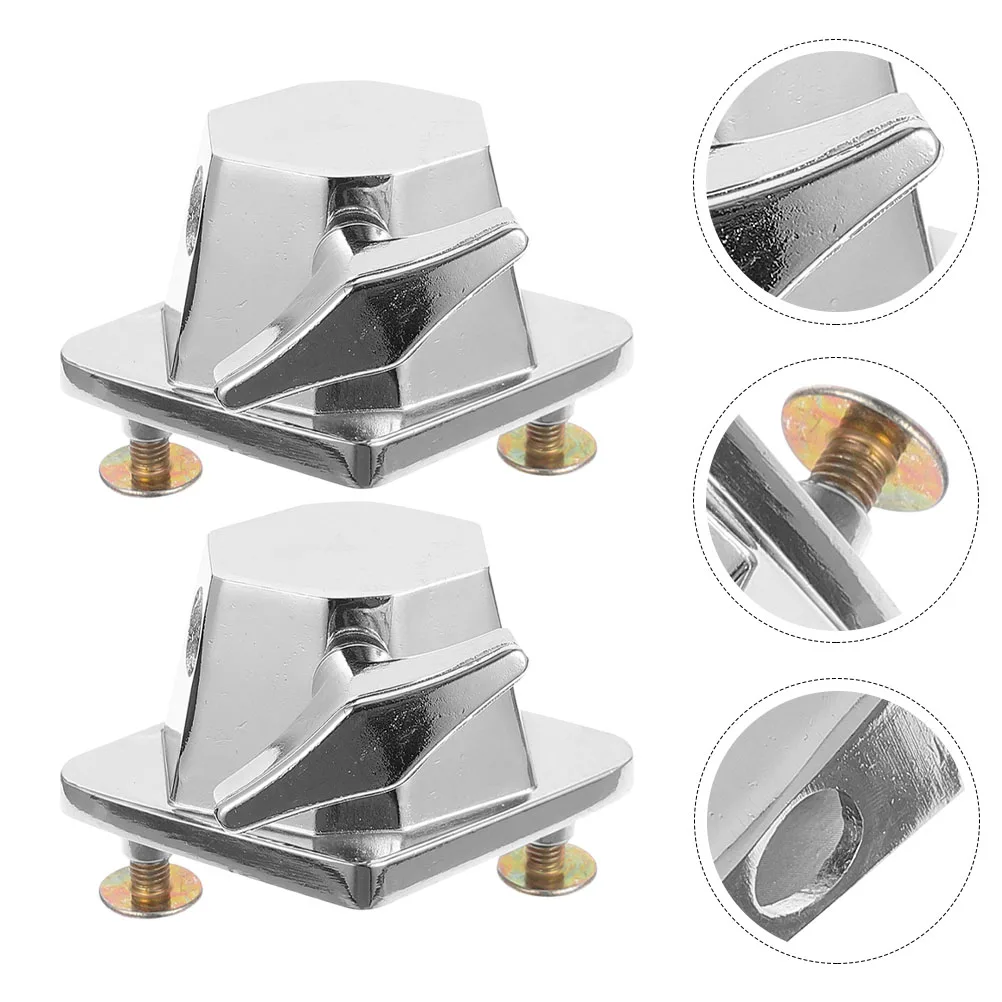 

2 Pcs Brackets Drum Saddle Accessories Tom Mount Holder Stand Fall The Ground Silver