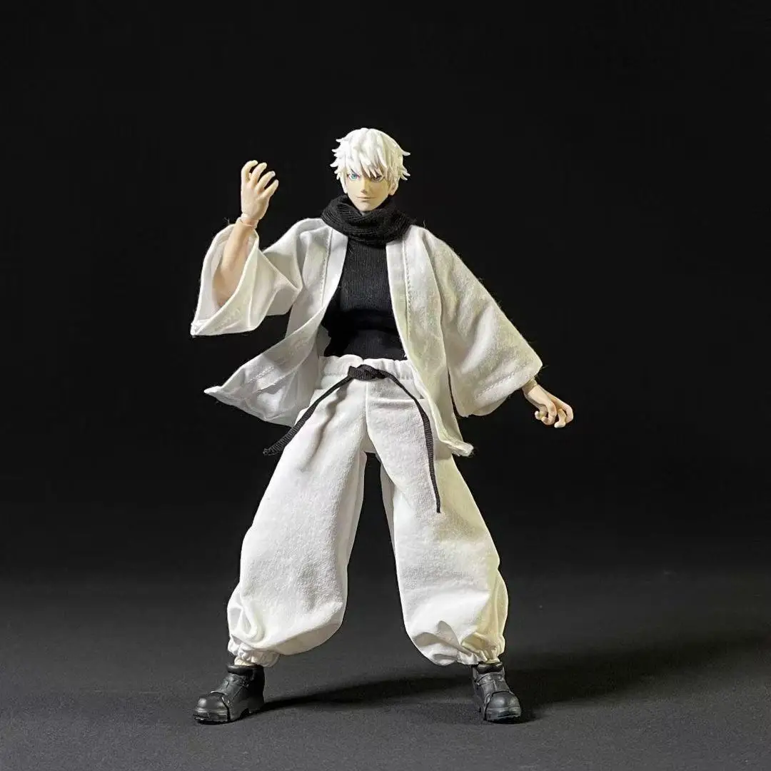 Jujutsu Kaisen Shf Gojo Satoru battle suit Anime Action Figure model accessories Clothing applicable 1/12 Toy Built In Iron Wire