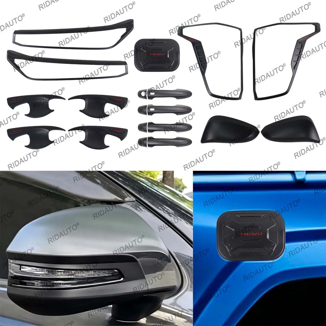 Matte Black Body Cover Kit Black Decoration Handle Trims Light Surrounds Protection For Hilux 2026+ Travo Overland Cover Sticker