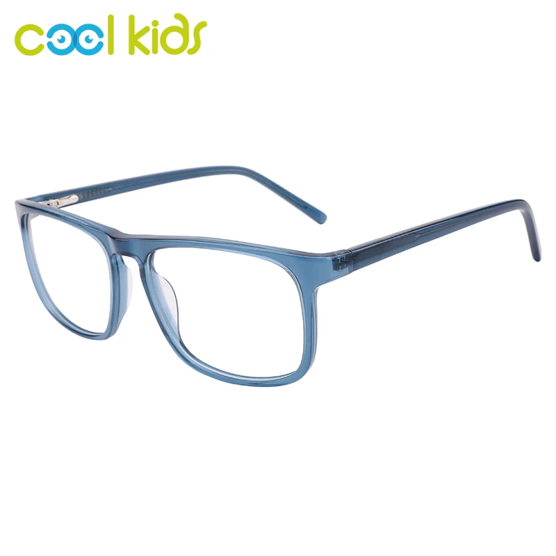 

COOLKIDS Unisex Eyewear Acetate Rectangle Thick Frame Optical Glasses Stripes Colors Design Glasses in 4 Colors WD1399