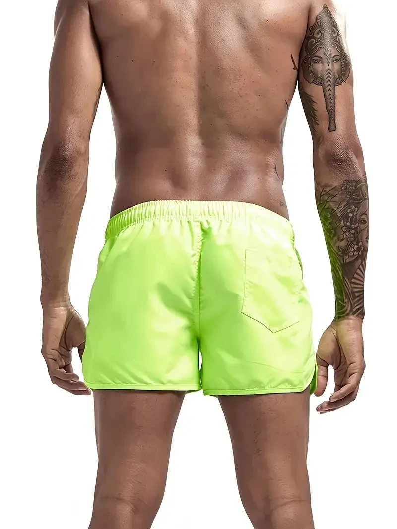 شورت شاطئ صيفي للرجال سريع الجفاف لركوب الأمواج برباط قابل للتنفس كاجوال للسباحة اليومية للياقة البدنية