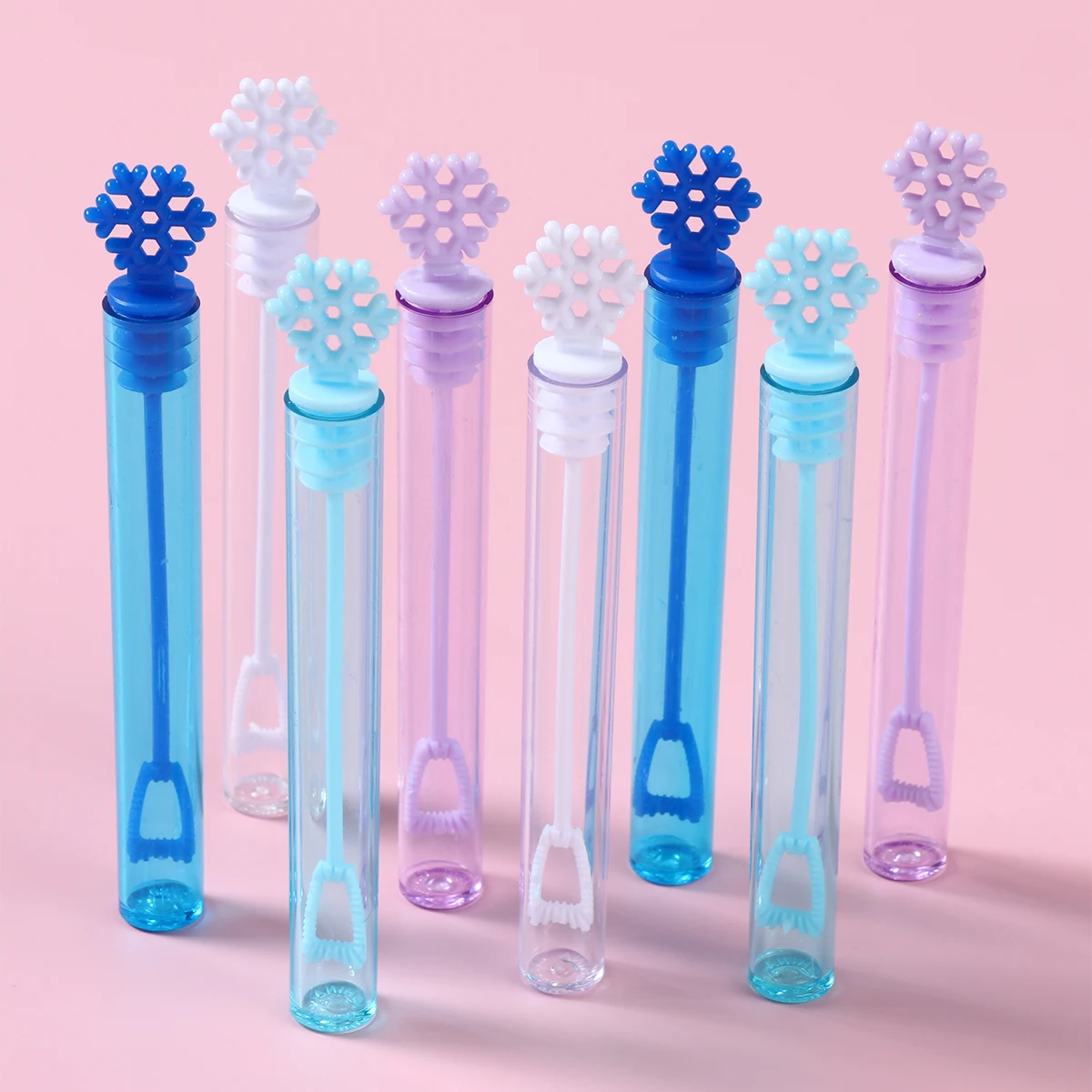 Snowflake Bubble Tube Toy Crown Bow Wand Tube Including Soap Water Baby Shower Wedding Birthday Party Decor Christmas Gift