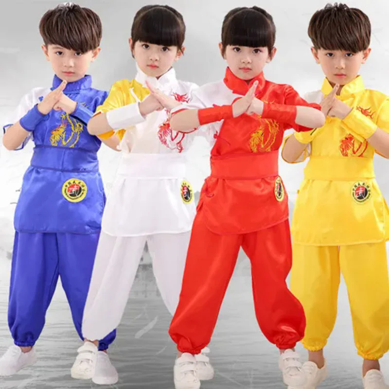 Chinesische kung fu wushu tai chi kleidung für neujahr kind traditionelle kostüme tang anzug jungen mädchen chinesische kultur clohtes set