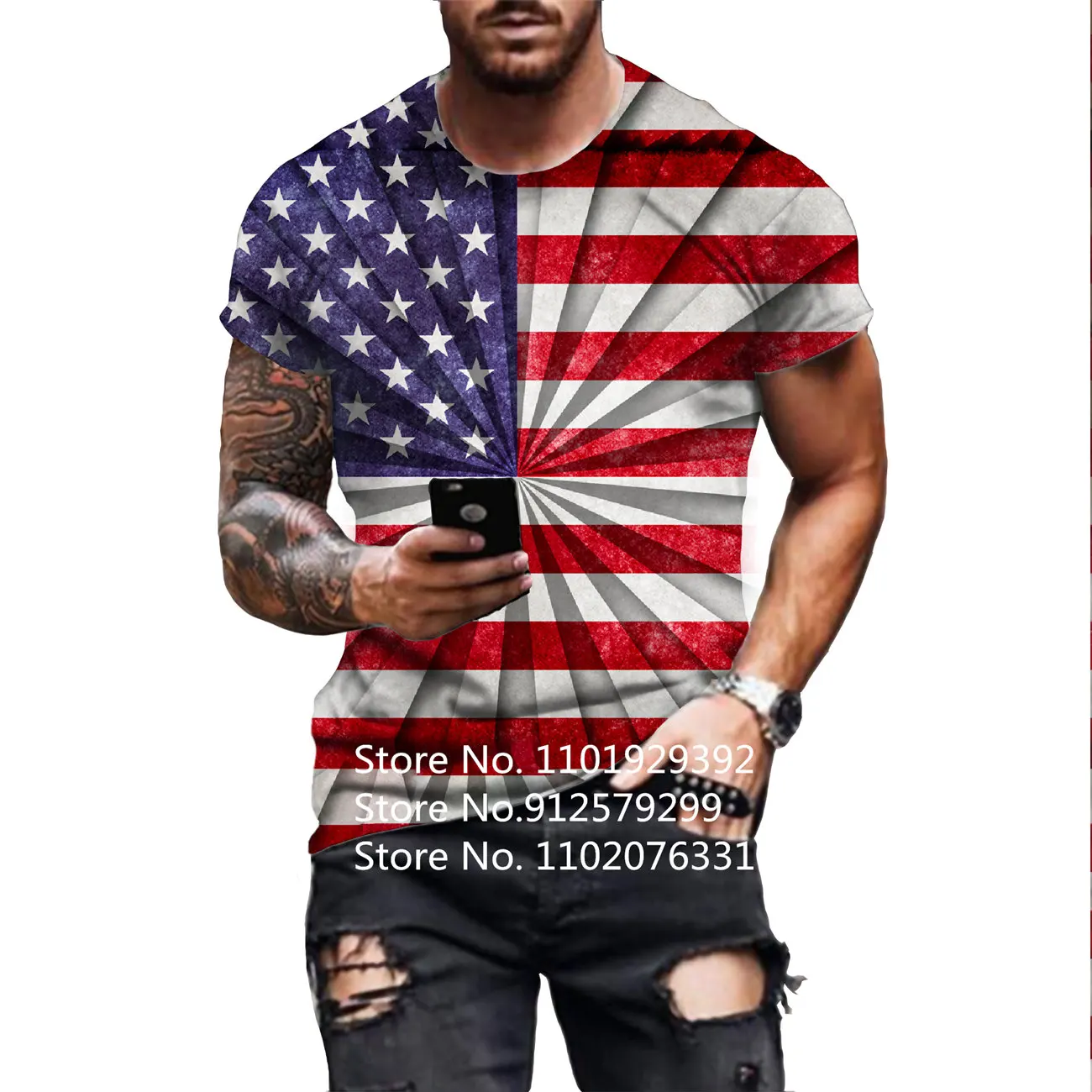 New Fashion USA Flag 3D Printed MenT Shirt Dollar Male T-Shirt Summer Short Sleeve Breathable Men Clothing Tops Tees