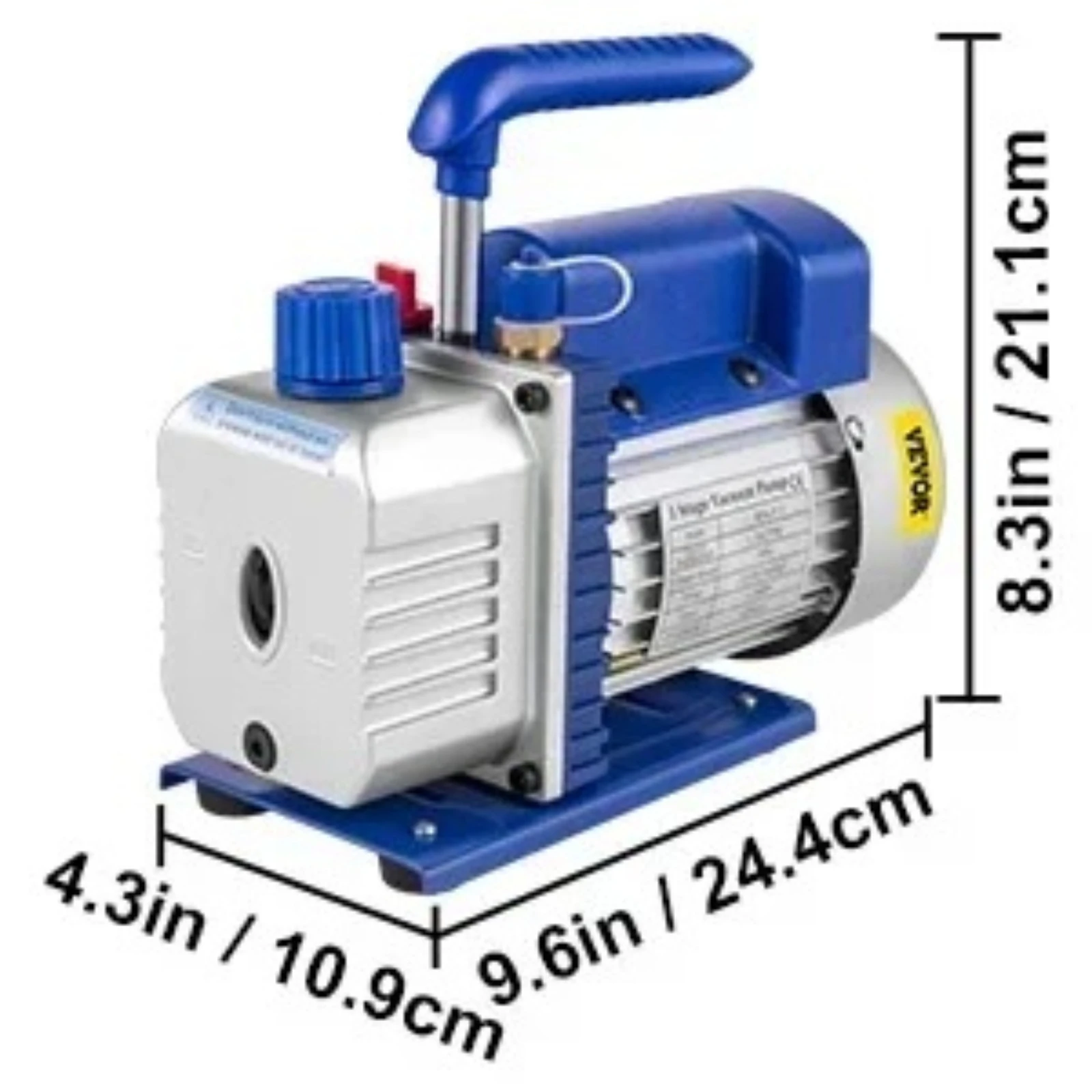 SIHAO 1.8/3/4/4.8CFM Oil-Free Rotary Vane Vacuum Pump 1/3HP, HVAC Service Pump Compatible with R134A R22 R12 R502 for Air Conditioner Refrigeration & Drying