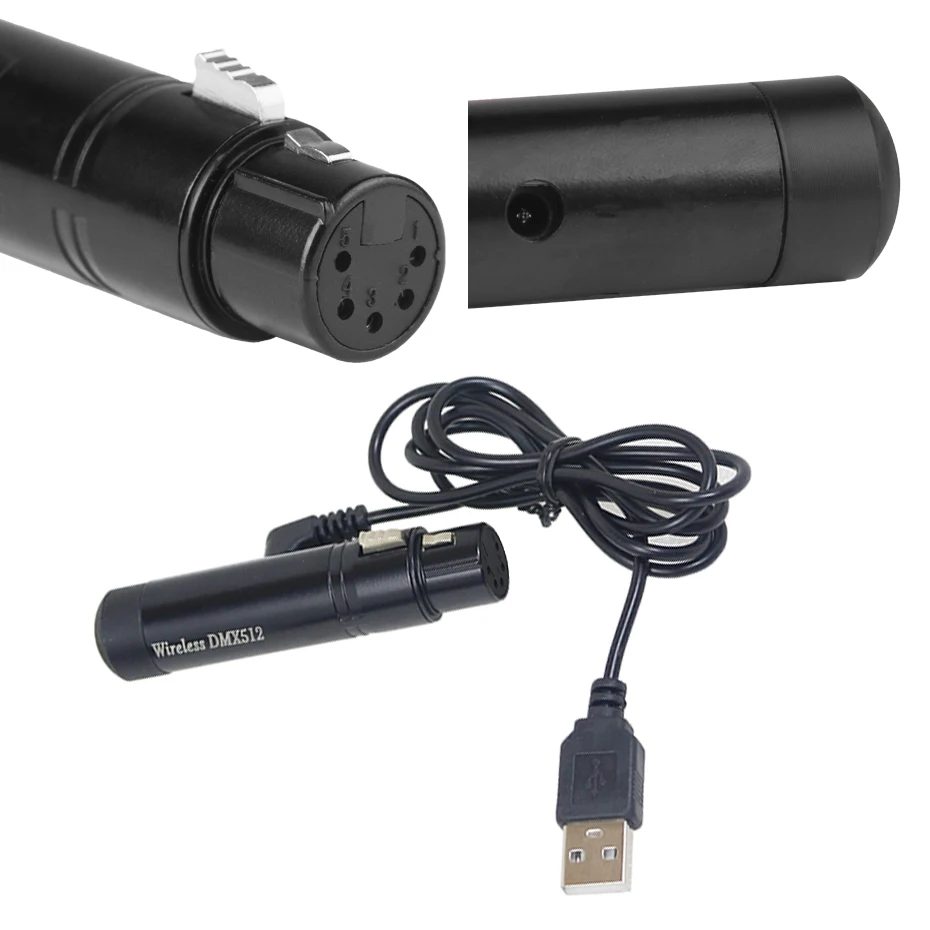 

5-Pins Wireless DMX Controller USB Cable XLR Receiver and Transmitter For DJ Stage Laser Light