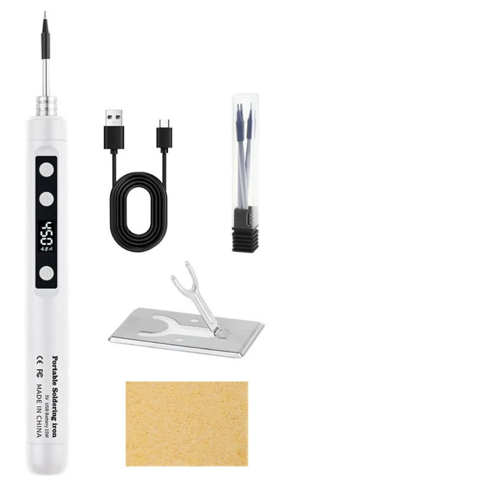 

Adjustable Temperature USB Soldering Iron Speed Heating 5V/15W Electric Iron Solder Digital Display Li Battery Charge