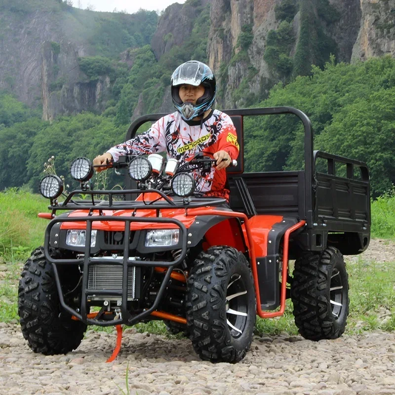 High Quality ATV Quad Bike 4x41.5M Trailer 14 Inch Big Hummer 4 Stroke 4 Wheel 350 Cc 4x4 Adult Powered Trucks