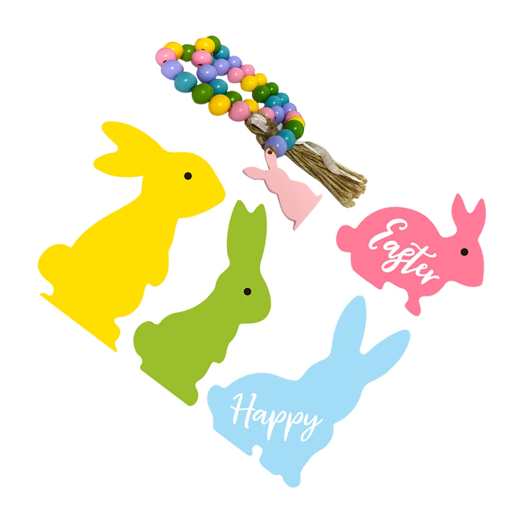 

1 set 1 Set Wooden Bunny Beaded String Craft Kit 3D Easter Rabbit Decoration Home Festival Gift Kids Desktop Ornament