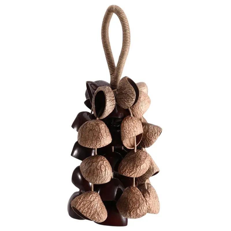 AA90-Seed Shell Hand Rattle Percussion Instrument- 3 Kinds Of 39 Natural Nut Walnut Shells For Meditation, ASMR, Sound Therapy,