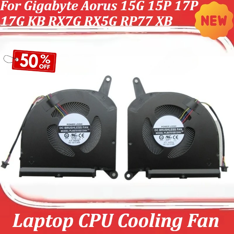 For Gigabyte Aorus 15G 15P 17P 17G KB RX7G RX5G RP77 XB Laptop CPU Cooling Fan
